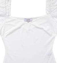 LS shirring sleeve bodysuit