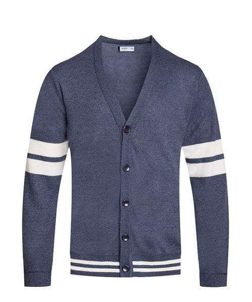 Weiv Mens Two Stripe Button Cardigan