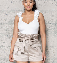 SATIN PUFF SHOULER BODYSUIT
