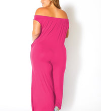 Plus Size Off Shoulder Wide Leg Jumpsuit