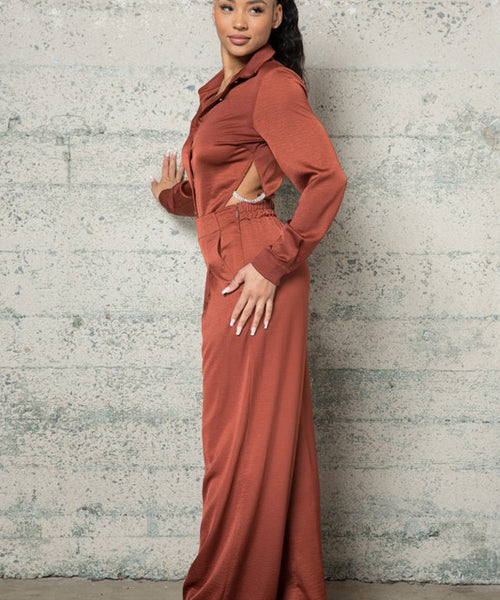 TWO PIECE MATTE SATIN SET
