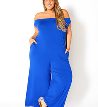 Plus Size Off Shoulder Wide Leg Jumpsuit