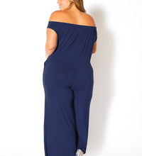 Plus Size Off Shoulder Wide Leg Jumpsuit
