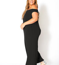 Plus Size Off Shoulder Wide Leg Jumpsuit