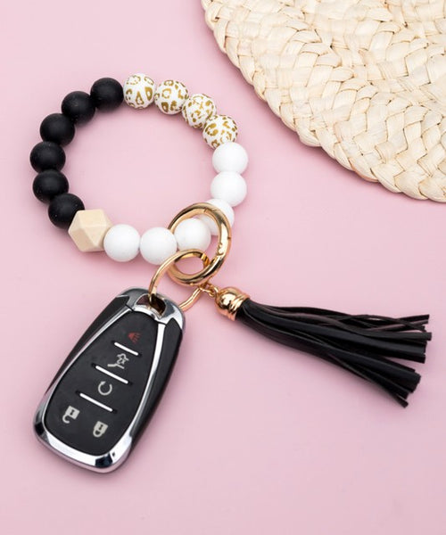 Silicone Gold Leo Key Ring Bracelet
