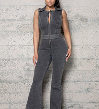 STRETCH DENIM BELLBOTTOM JUMPSUIT