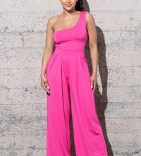 WIDE LEG , ONE SHOULDER JUMPSUIT