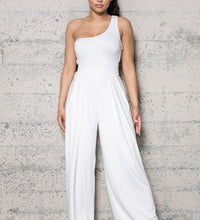 WIDE LEG , ONE SHOULDER JUMPSUIT