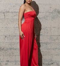 WIDE LEG , ONE SHOULDER JUMPSUIT
