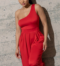 WIDE LEG , ONE SHOULDER JUMPSUIT