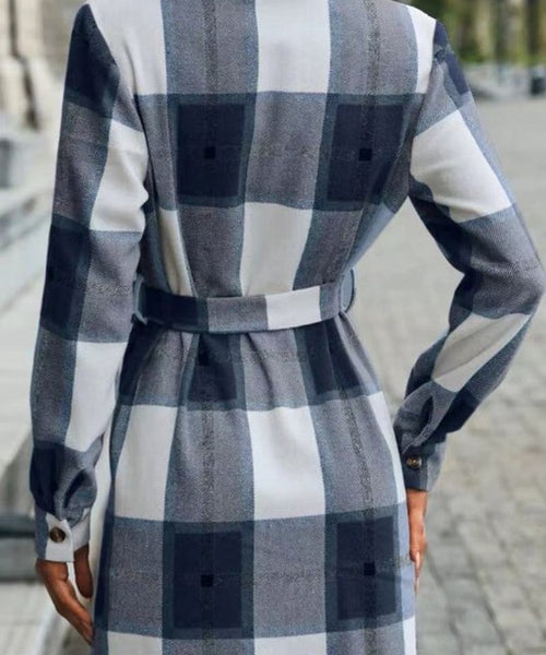 Plaid Dress with Front Tie Detail
