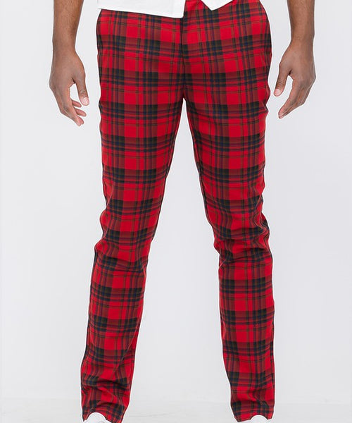 Weiv Mens Plaid Trouser Pants