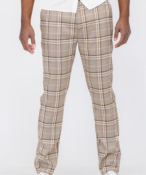 Weiv Mens Plaid Trouser Pants