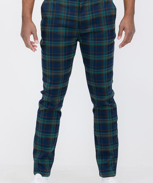 Weiv Mens Plaid Trouser Pants