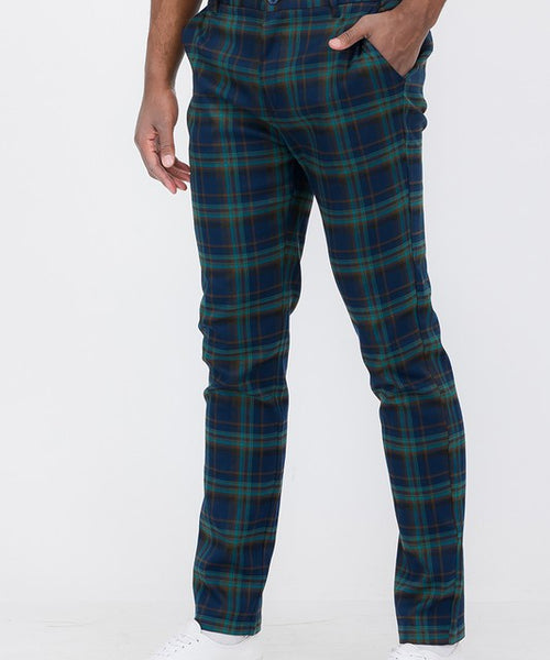 Weiv Mens Plaid Trouser Pants