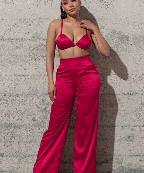 THREE PIECE SATIN SET