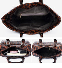 3 PC vegan leather tote set