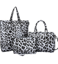 3 PC vegan leather tote set