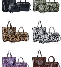 3 PC vegan leather tote set