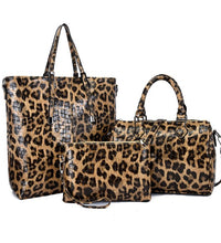 3 PC vegan leather tote set