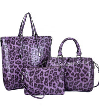 3 PC vegan leather tote set