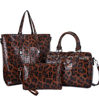 3 PC vegan leather tote set
