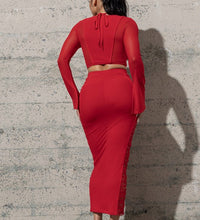 TWO PIECE MESH SET WITH TOP AND SKIRT