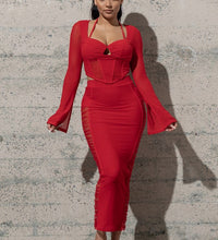 TWO PIECE MESH SET WITH TOP AND SKIRT