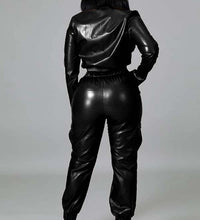 SEXY PU LEATHER 2PC PANTS SET