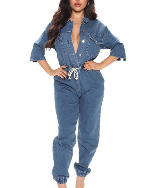 SEXY DENIM JUMPSUIT