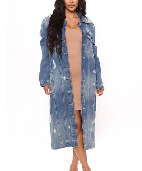 SEXY DENIM JACKET DRESS