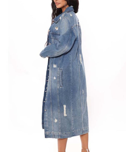 SEXY DENIM JACKET DRESS