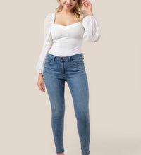 LS shirring sleeve bodysuit
