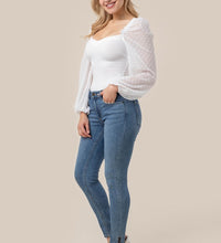 LS shirring sleeve bodysuit