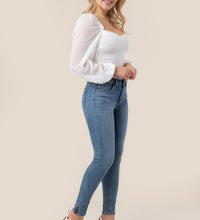 LS shirring sleeve bodysuit