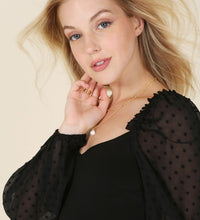 LS shirring sleeve bodysuit
