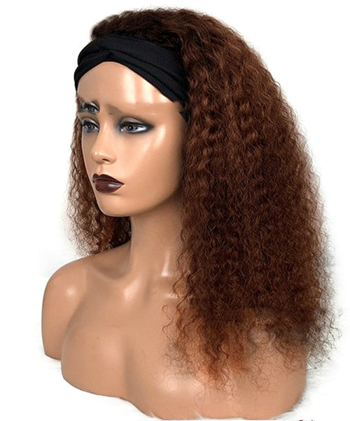 Human Hair Jerry Curly Headband Wigs