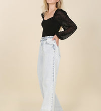 LS shirring sleeve bodysuit